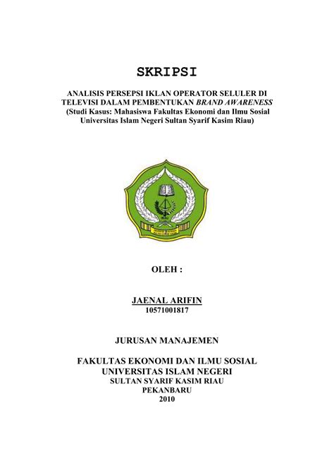 Contoh Cover Makalah Uin Suska Riau