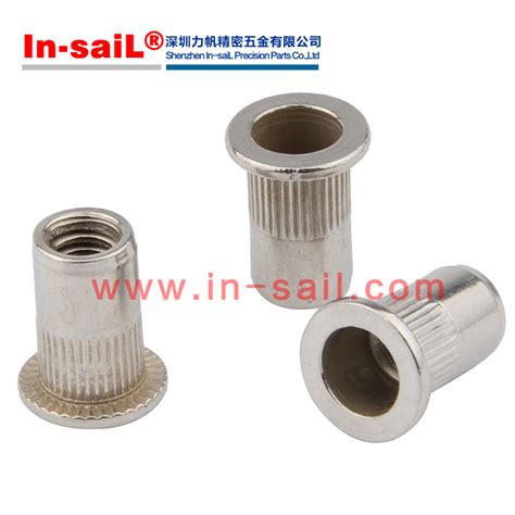 Flange Head Knurled Body Blind Rivet Nut Closed End Knurled Body