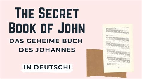 Das Geheime Buch Des Johannes Das Gnostische Evangelium