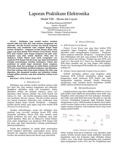 PDF Laporan Praktikum Elektronika Modul VIII Skema Dan Layout