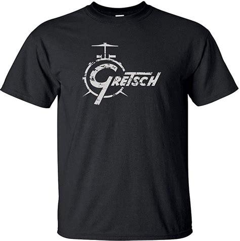 Gretsch Drums Distress White Logo Tee Shirt Mens Round Neck Short