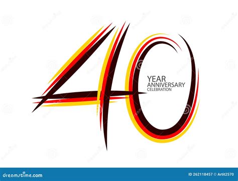 40 Years Anniversary Celebration Logotype Colorful Line Vector 40th Birthday Logo 40 Number