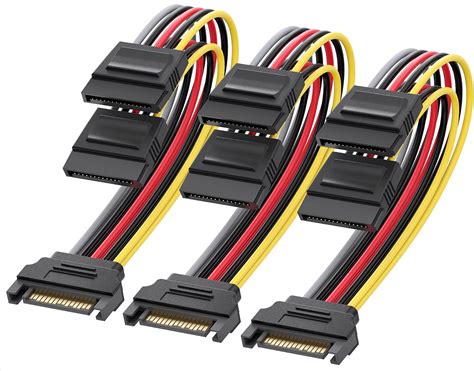 COMeap 6 Pin To 3X 15 Pin SATA Hard Drive Power Adapter Cable For Some