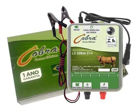 Maquina De Choque Para Cerca Rural Lb 50km 12v Cobra Parcelamento Sem