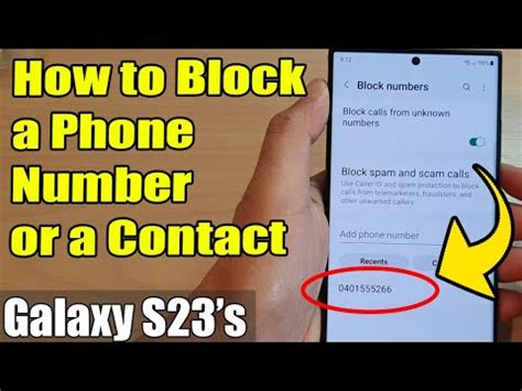 Galaxy S S How To Block A Phone Number Or A Contact Youtube