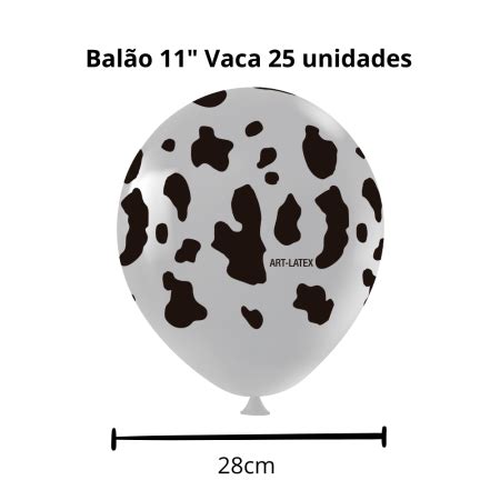 Bal O Art Latex Tem Tico Vaca Polegadas Unidades Minha Festa Bal Es