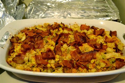 Simple Savory And Satisfying Sourdough Cornbread Stuffing With Bacon