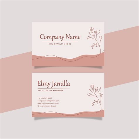 Printable Aesthetic Business Card Template Decorated With Minimalist