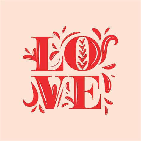 Premium Vector Love Lettering Custom Typography