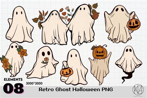 Retro Ghost Halloween Sublimation Png Graphic By Momixzaa · Creative Fabrica