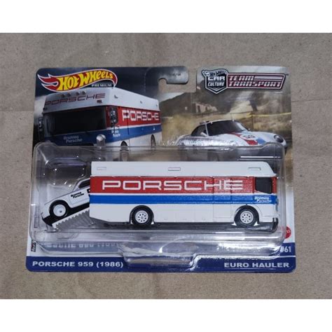 Hot Wheels 2024 Team Transport Porsche 959 1986 Euro Hauler Shopee Malaysia