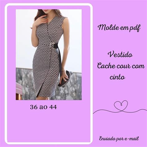 Molde de Vestido Cache Cour Cinto em PDF Atacadão da Costura