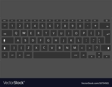 Black laptop computer keyboard template Royalty Free Vector