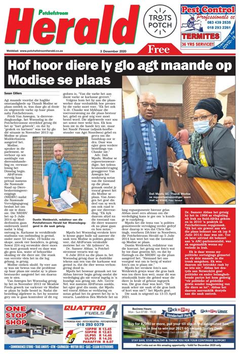 Get Digital Access To Potchefstroom Herald December 03 2020 Issue