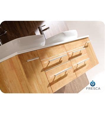 Fresca FVN6119NW Bellezza 59 Natural Wood Modern Double Vessel Sink