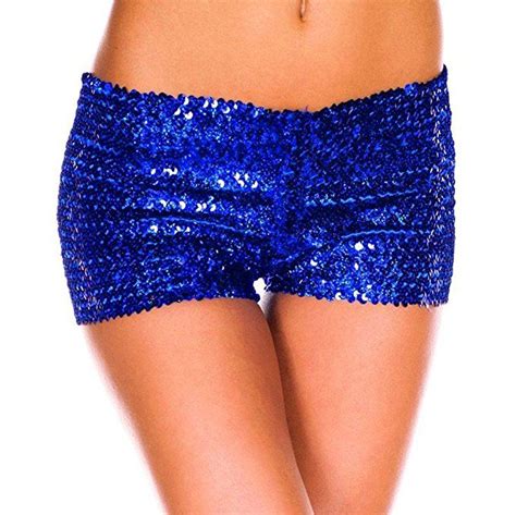 YiZYiF Damen Pailletten Shorts Elastische Shorty Reizvolle Glitzer