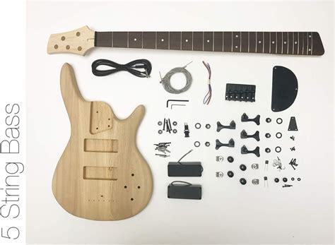 Diy Electric Bass Guitar Kit 5 String Ash Bass Musical