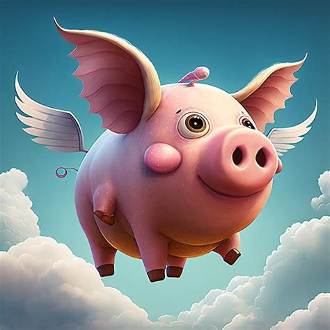 Premium Photo | Cute cartoon flying pig