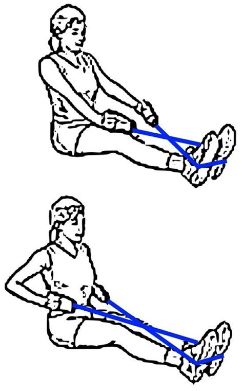 Rowing Type Exercise Using Resistance Bands Can Be Adapted To Exercise