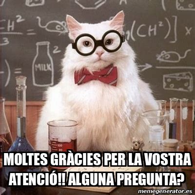 Meme Chemistry Cat Moltes gràcies per la vostra atenció Alguna