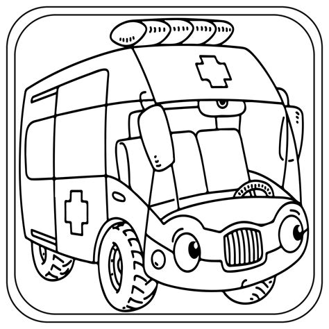 ambulance Coloring Pages Preschool | Kindergarten | First Grade | Made ...