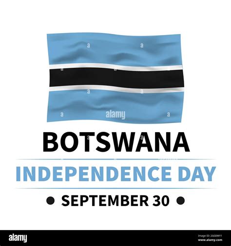 Botswana Independence Day lettering with flag. National holiday ...