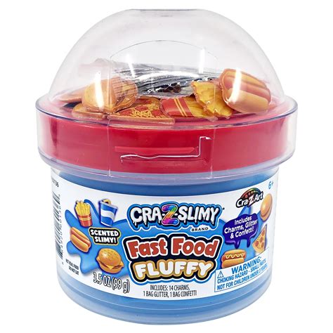 Cra-Z-Art Cra-Z-Slimy Fast Food Fluffy Slime, Blue Slime, Ages 6 and up ...