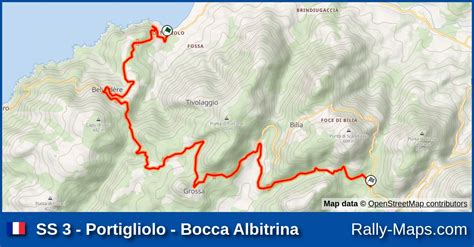 SS 3 Portigliolo Bocca Albitrina Stage Map Tour De Corse Rallye