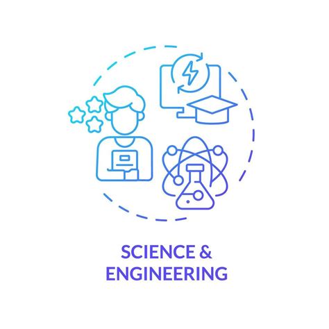 2d Gradient Icon Science And Engineering Concept Simple Isolated Vector Mooc Blue Thin Line