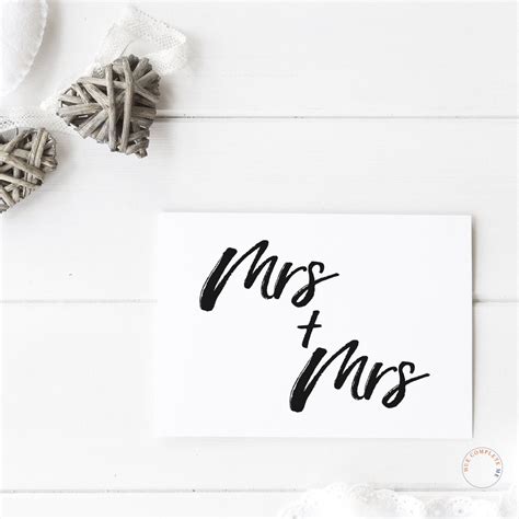 Mrs And Mrs Wedding Card Mrs And Mrs Card Lesbian Wedding Card Same