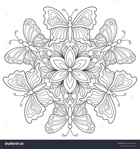 Butterfly Mandala Coloring Pages