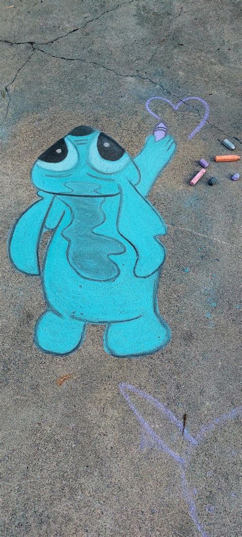 Stitch Chalk Art Fun Chalk Art Chalk Art Chalk Drawings