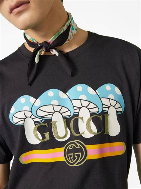 Gucci Interlocking G Logo Mushroom Print T Shirt Farfetch