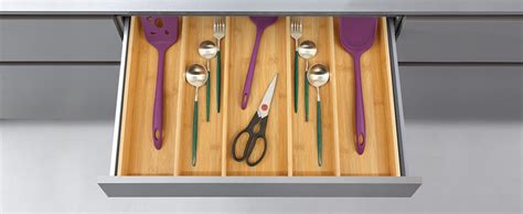 Utoplike Bamboo Expandable Kitchen Drawer Organizer Adjustable Utensil