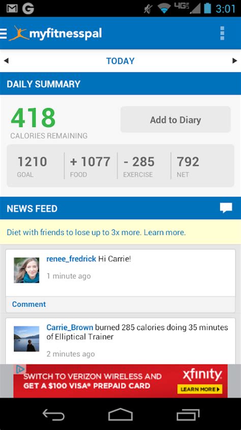 Calorie Counter Myfitnesspal Android Apps On Google Play