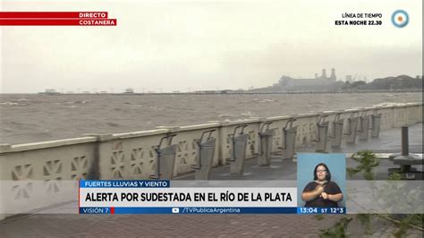 Visión 7 Alerta por sudestada en el Río de la Plata YouTube