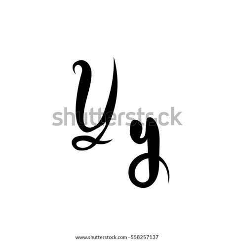 Alphabet Letter Y Lettering Calligraphy Manuscript Stock Illustration