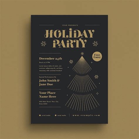 Folleto De Evento Navide O Dorado Archivo Psd Premium