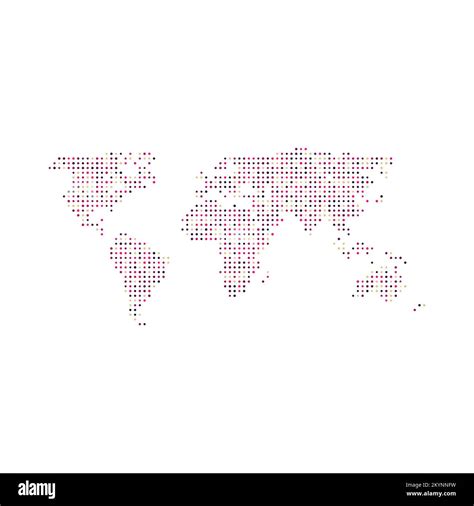 World Silhouette Pixelated Generative Pattern Map Illustration Stock