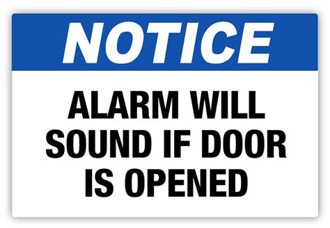 Notice - Alarm Will Sound Label