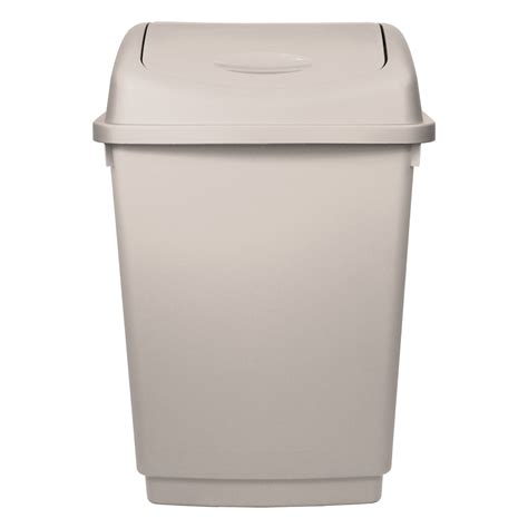 2 X Simpa 25L 25 Litre CREAM Swing Bin Heavy Duty Plastic Home