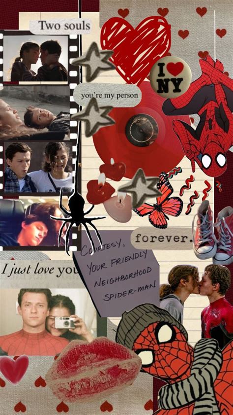 Spiderman Peterparker Tomholland Zendaya Moodboard Aesthetic