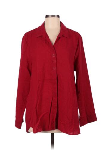 Habitat Women Red Long Sleeve Blouse M Ebay