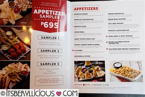 Printable Applebee S Menu