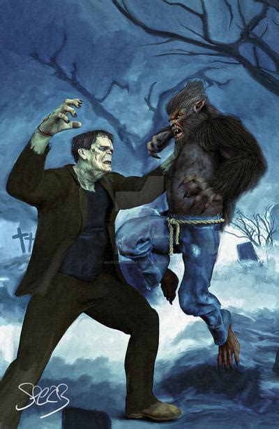 Frankenstein Vs Wolfman By Mark Spears By Markspearsart On Deviantart