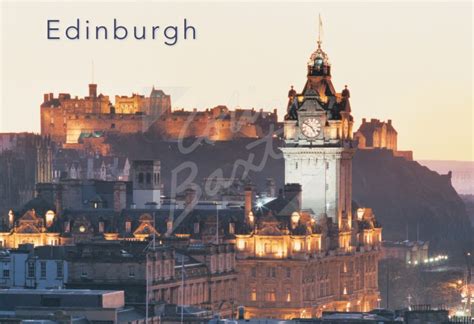 Edinburgh Castle And Balmoral Hotel Edinburgh 2 Postcard H Std Cb