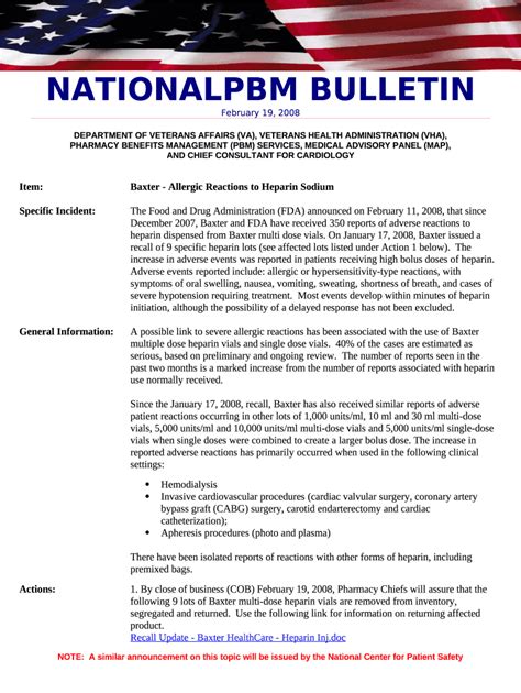 Va National Ulary Pharmacy Benefits Veterans Affairs Doc Template