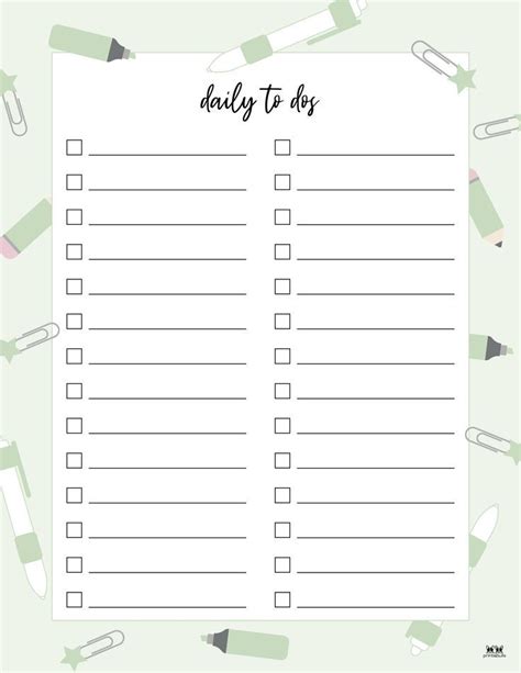 Printable Daily To Do List Planner Pages Planner Notes Planner Daily