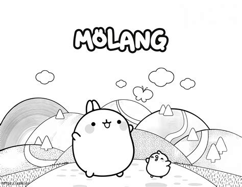 Cute Molang And Piu Piu 1 Coloring Page