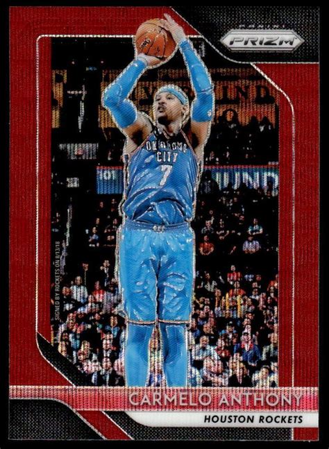 2018 19 Panini Prizm Prizms Ruby Wave Carmelo Anthony 59 Houston